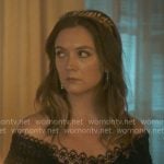 Mallory’s black lace off-shoulder dress on American Horror Story Mallory’s black lace off-shoulder dress on American Horror Story