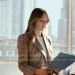 Mallory's tan plaid suit on Chicago Med Mallory's tan plaid suit on Chicago Med