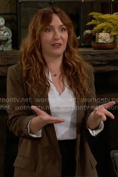 Mariah’s olive green blazer on The Young and the Restless