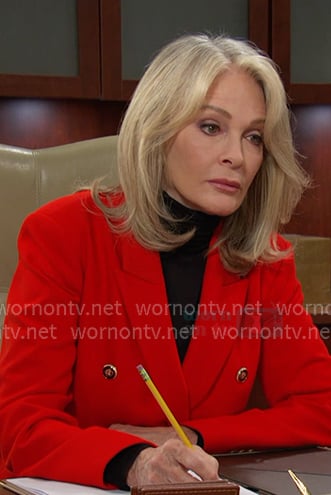 Marlena's red double breasted blazer on Days of our Lives