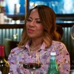 Mary's lilac floral shirt on The Real Housewives of Salt Lake City Mary's lilac floral shirt on The Real Housewives of Salt Lake City