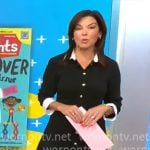 Meg Oliver’s black button front dress on CBS Mornings