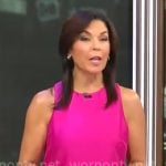 Meg Oliver’s pink flower applique dress on CBS Mornings Meg Oliver’s pink flower applique dress on CBS Mornings