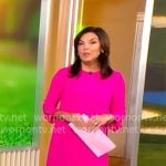Meg Oliver’s pink tie sleeve dress on CBS Mornings Meg Oliver’s pink tie sleeve dress on CBS Mornings