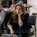 Melissa's black hooded blazer on Abbott Elementary