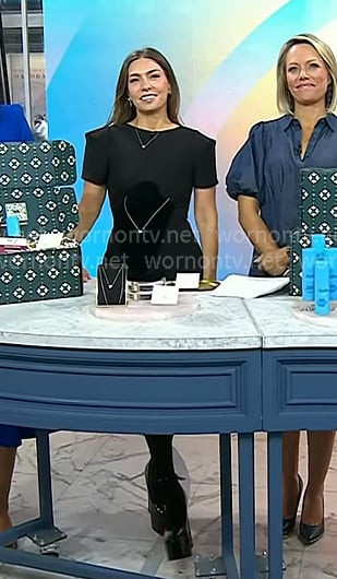 Melissa’s black short sleeve mini dress on Today