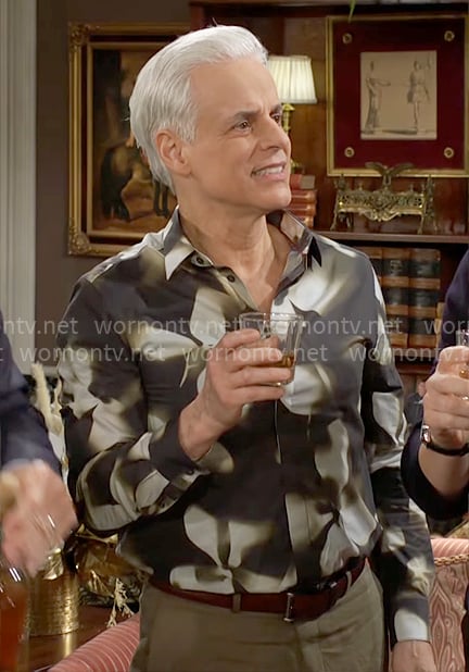 Michael's floral print shirt on The Young and the Restless Michael's floral print shirt on The Young and the Restless