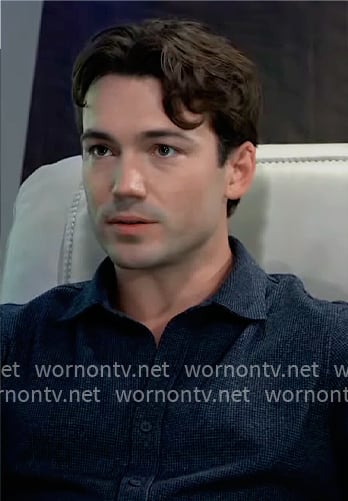 Michael’s navy textured shirt on General Hospital Michael’s navy textured shirt on General Hospital