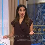 Morgan's brown wrap front ruffle dress on NBC News Daily Morgan's brown wrap front ruffle dress on NBC News Daily