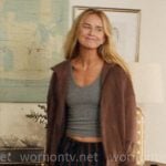 Morgan's grey tank top and striped pants on Nobody Wants This Morgan's grey tank top and striped pants on Nobody Wants This