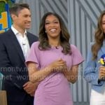 Morgan's pink ruched dress on Good Morning America Morgan's pink ruched dress on Good Morning America