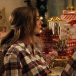 Morgan's plaid Christmas pajamas on Nobody Wants This