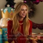 Morgan's red Christmas dress with cutouts on Nobody Wants This