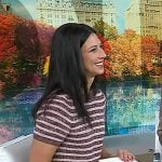 Natalie's pink striped short sleeve sweater on Today