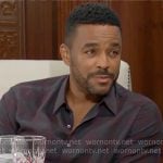 Nate's burgundy and grey check shirt on The Young and the Restless Nate's burgundy and grey check shirt on The Young and the Restless
