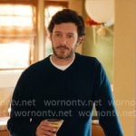 Noah's navy v-neck sweater on Nobody Wants This Noah's navy v-neck sweater on Nobody Wants This