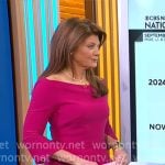 Norah’s pink slit dress on CBS This Morning