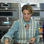 Pati Jinich’s blue floral lace inset peasant top on Today Pati Jinich’s blue floral lace inset peasant top on Today