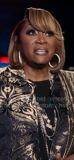 Patti LaBelle’s metallic floral jacket on The Voice Patti LaBelle’s metallic floral jacket on The Voice