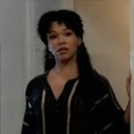 Portia's gold striped blouse on General Hospital