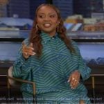 Quinta Brunson's striped mini dress on Live with Kelly and Mark