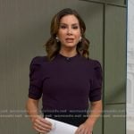 Rebecca’s burgundy short sleeve sweater on Good Morning America