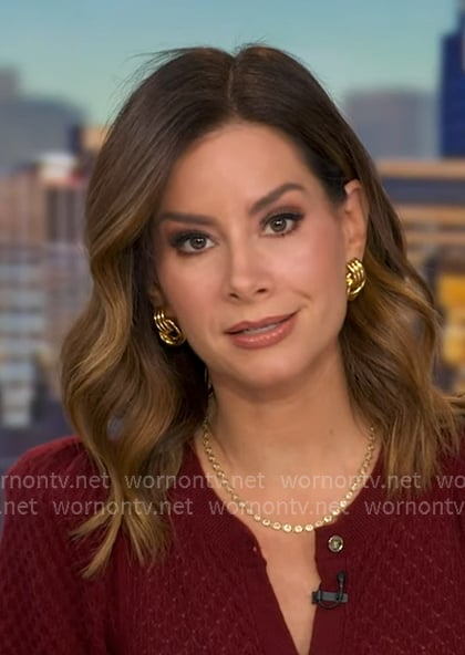 Rebecca’s gold knot ring earrings on Good Morning America