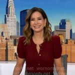 Rebecca's red puff sleeve cardigan on Good Morning America