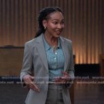 Regina's blue ribbed polo and suit on Reasonable Doubt Regina's blue ribbed polo and suit on Reasonable Doubt
