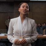 Regina’s off white drape blazer on Reasonable Doubt