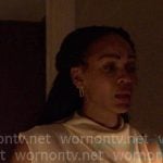 Regina’s white asymmetric belted jumpsuit on Reasonable Doubt Regina’s white asymmetric belted jumpsuit on Reasonable Doubt