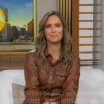 Rhiannon’s brown leather shirtdress on Good Morning America Rhiannon’s brown leather shirtdress on Good Morning America