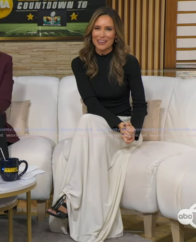 Rhiannon’s colorblock maxi dress on Good Morning America Rhiannon’s colorblock maxi dress on Good Morning America