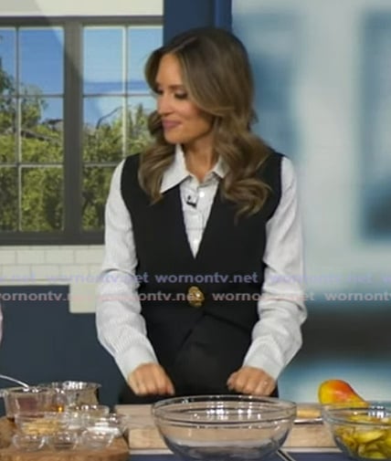 Rhiannon’s mixed media layered blouse on Good Morning America