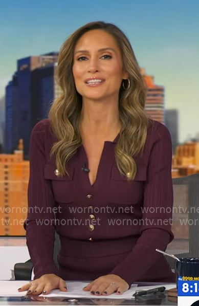 Rhiannon’s purple button front top and skirt on Good Morning America Rhiannon’s purple button front top and skirt on Good Morning America
