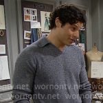 RJ’s marled knit polo sweater on The Bold and the Beautiful