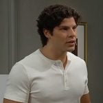 RJ’s white henley tee on The Bold and the Beautiful RJ’s white henley tee on The Bold and the Beautiful