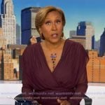 Robin’s burgundy sheer dress on Good Morning America Robin’s burgundy sheer dress on Good Morning America