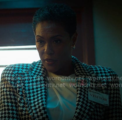 Rosie’s black check frayed blazer on Reasonable Doubt Rosie’s black check frayed blazer on Reasonable Doubt