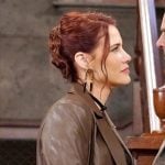 Sally’s brown leather trench coat on The Young and the Restless Sally’s brown leather trench coat on The Young and the Restless
