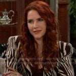 Sally’s zebra blazer on The Young and the Restless Sally’s zebra blazer on The Young and the Restless