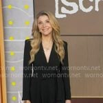 Sarah Chalke's black plunge neck jumpsuit on Good Morning America Sarah Chalke's black plunge neck jumpsuit on Good Morning America