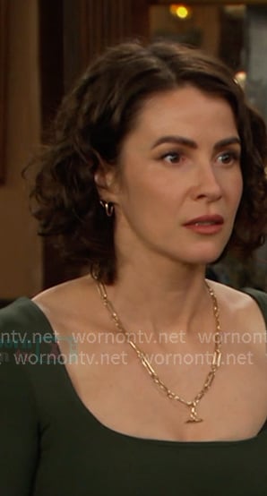 Sarah’s green scoop neck top on Days of our Lives Sarah’s green scoop neck top on Days of our Lives