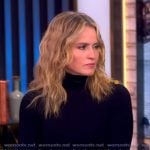 Sara’s black button shoulder dress on The View