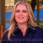 Sara’s blue striped collar bodysuit on The View
