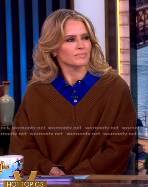 Sara’s brown layered sweater on The View Sara’s brown layered sweater on The View