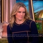 Sara’s navy contrast stripe sweater dress on The View Sara’s navy contrast stripe sweater dress on The View