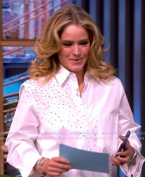 Sara's white embellished shirt on The View