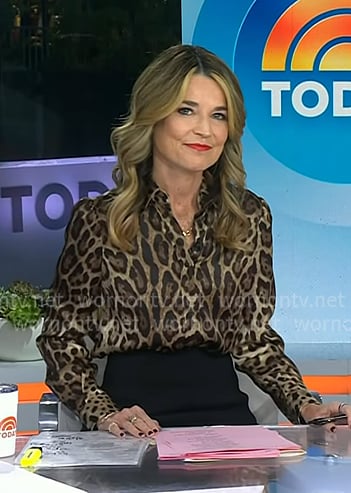 Savannah’s beige leopard print shirt on Today Savannah’s beige leopard print shirt on Today