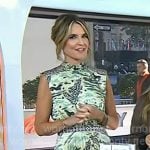 Savannah’s green animal print mock neck dress on Today